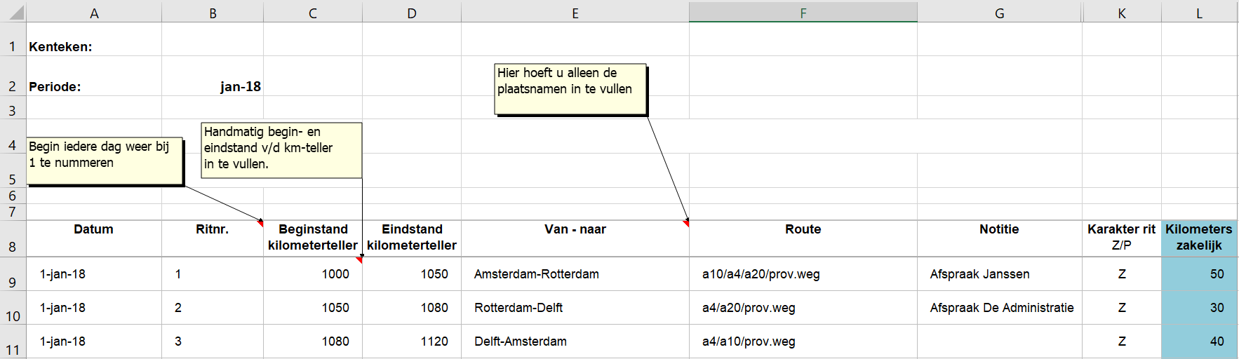kilometeradministratie